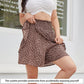 EXLURA Women's Elastic High Waist Skirt Boho Mini Casual Ruffle Layered Wide Leg Shorts Floral Short Trousers Culottes