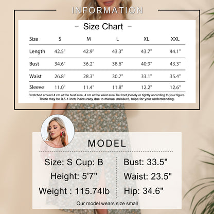 Exlura Women’s Puff Short Sleeve Sweetheart Neckline Long Dress Smocked Tie Front Split Backless Midi Dress