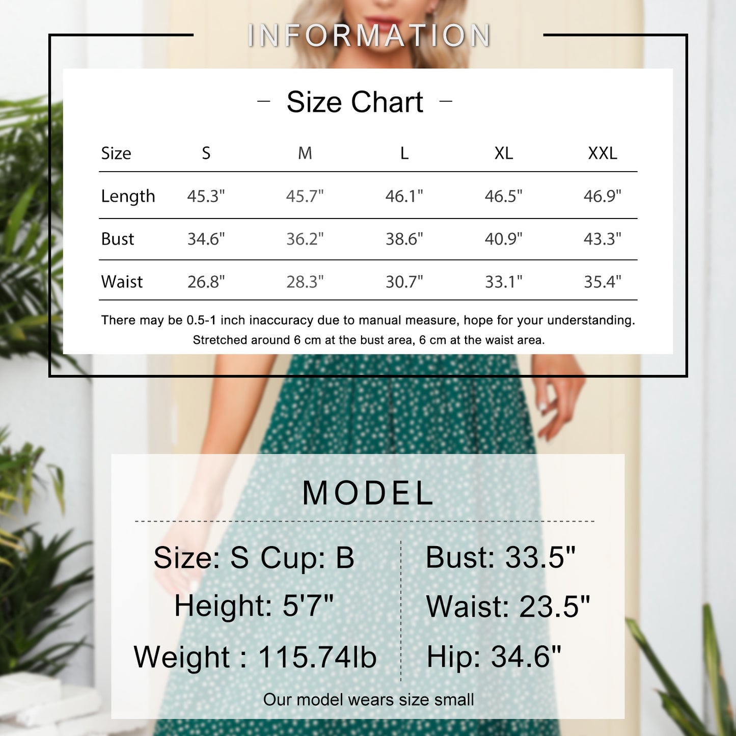 EXLURA Women's Sleeveless Dress Square Neck Floral Print High Waist A-line Ruffle Smocked Backless Midi Dress