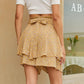 EXLURA Women's Elastic High Waist Skirt Boho Mini Casual Ruffle Layered Wide Leg Shorts Floral Short Trousers Culottes